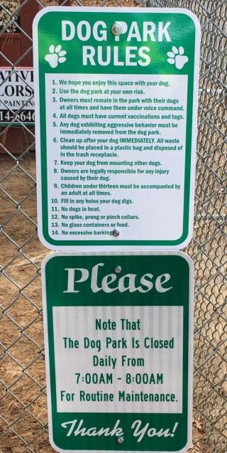 DOG PARK RULES